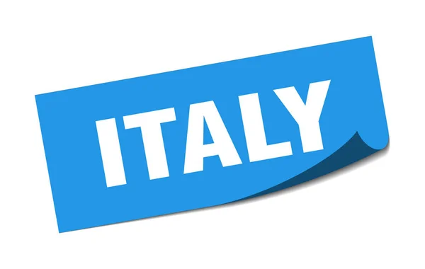 Sticker Italie. Italie éplucheur carré bleu signe — Image vectorielle