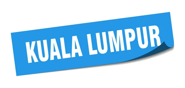 Kuala Lumpur sticker. Kuala Lumpur blauw vierkant schilbord — Stockvector