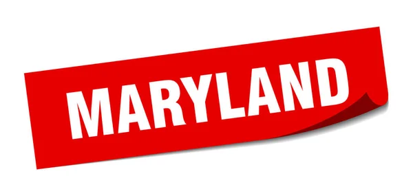 Maryland çıkartması. Maryland kırmızı kare aynasızı işareti — Stok Vektör