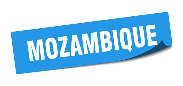 Pegatina de Mozambique. Mozambique signo de pelador cuadrado azul — Vector de stock