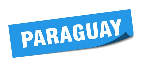Pegatina de Paraguay. Paraguay signo de pelador cuadrado azul — Vector de stock