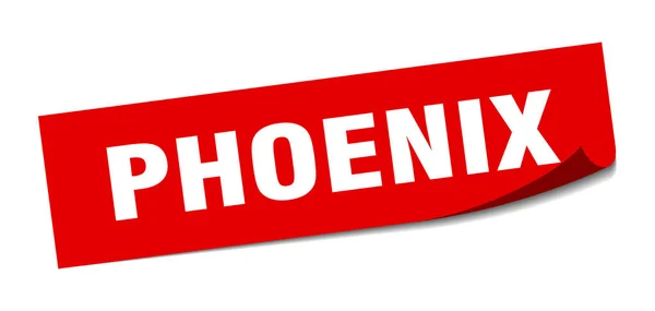 Sticker Phoenix. Phoenix éplucheur carré rouge signe — Image vectorielle