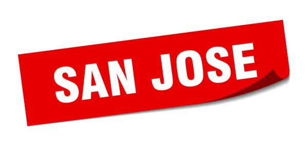 Adesivo de San Jose. San Jose vermelho quadrado descascador sinal — Vetor de Stock