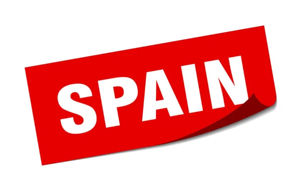 Spain sticker. Spain red square peeler sign — Stock Vector