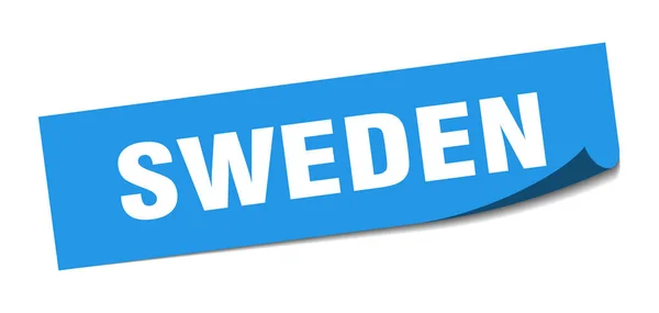 Zweden sticker. Zweden blauw vierkant schilbord — Stockvector