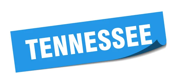 Tennessee sticker. Tennessee blue square peeler sign — Stock Vector