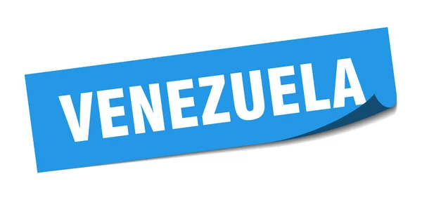 Sticker Venezuela. Venezuela éplucheur carré bleu signe — Image vectorielle
