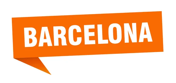 Barcelona sticker. Orange Barcelona signpost pointer sign — Stock Vector