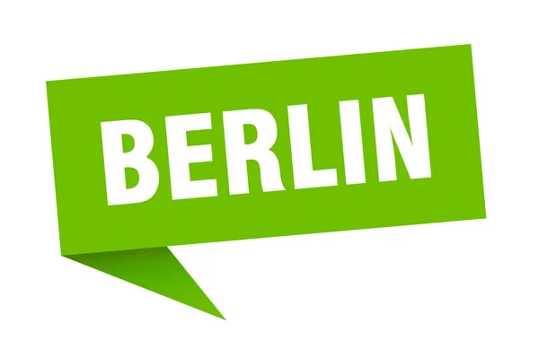 Berliner Aufkleber. Grünes Berliner Wegweiserschild — Stockvektor