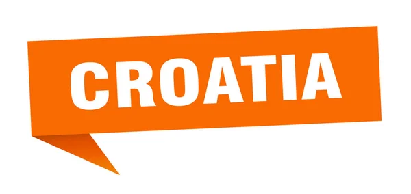 Хорватская наклейка. Оранжевая Хорватия — стоковый вектор
