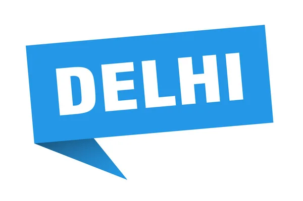 Delhi klistermärke. Blåa Delhi skylt pekare — Stock vektor