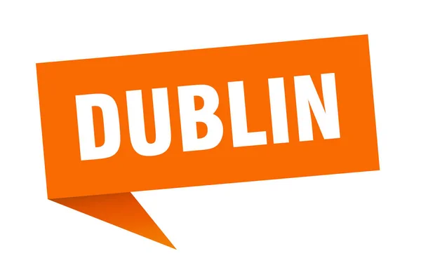 Дублинская наклейка. Оранжевый указатель Дублина — стоковый вектор