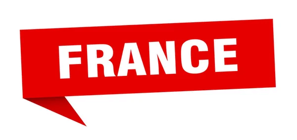 Frankrijk sticker. Rode Frankrijk wegwijzer wijzer teken — Stockvector