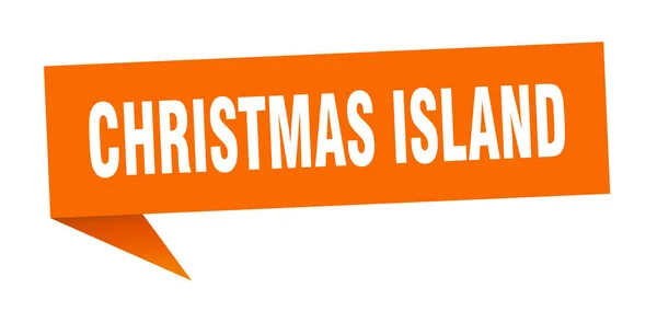 Julöns klistermärke. Orange Christmas Island skylt pekare skylt — Stock vektor