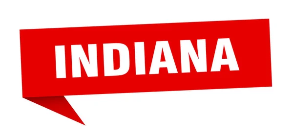 Indiana sticker. Rode Indiana wegwijzer wijzer teken — Stockvector