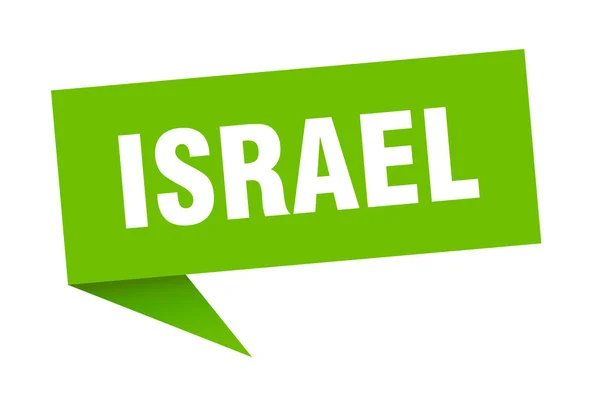 Israël sticker. Groene Israël wegwijzer aanwijzer teken — Stockvector