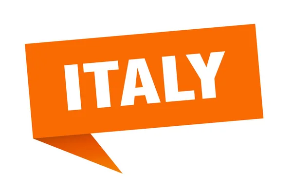 İtalya çıkartması. Turuncu İtalya işaret levhası — Stok Vektör