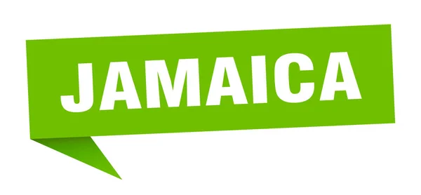 Jamaica klistermärke. Grön Jamaica skylt med pekare — Stock vektor