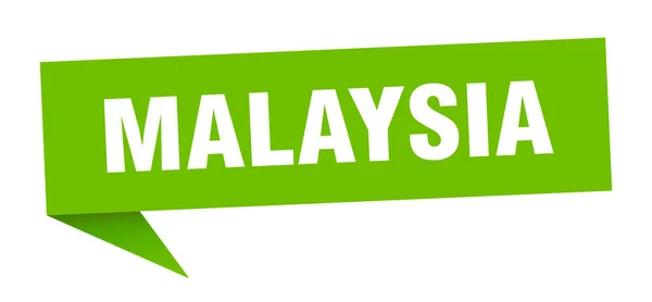 Pegatina de Malasia. Señal de señalización verde de Malasia — Vector de stock