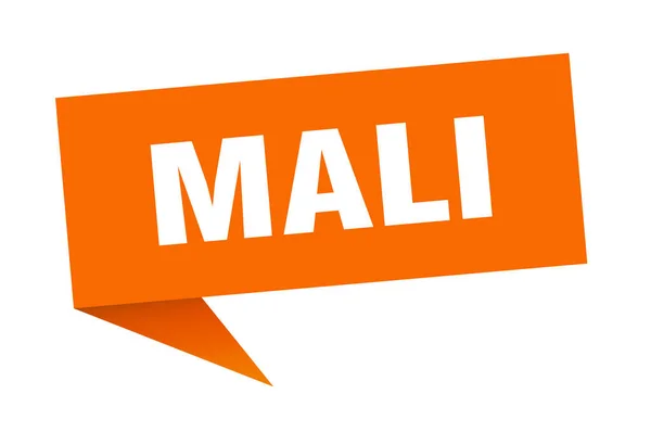 Mali klistermärke. Orange Mali skylt pekare skylt — Stock vektor