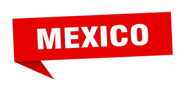 México adesivo. Sinal de ponteiro de sinal vermelho México —  Vetores de Stock