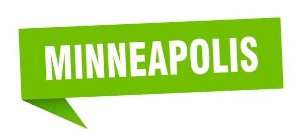 Etiqueta de Minneapolis. Sinal verde do ponteiro do sinal de Minneapolis —  Vetores de Stock