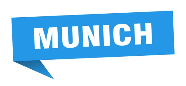 Munchen sticker. Blauwe München wegwijzer wijzer teken — Stockvector