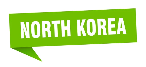 Nordkorea-Aufkleber. grünes nordkoreanisches Hinweisschild — Stockvektor