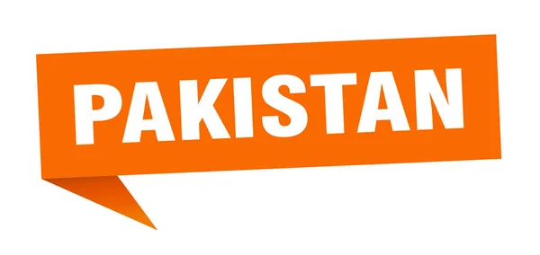 Pakistan-Aufkleber. orangefarbenes pakistanisches Hinweisschild — Stockvektor