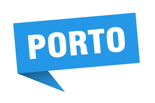 Autocolante do Porto. Sinal de ponteiro de sinalização azul Porto — Vetor de Stock