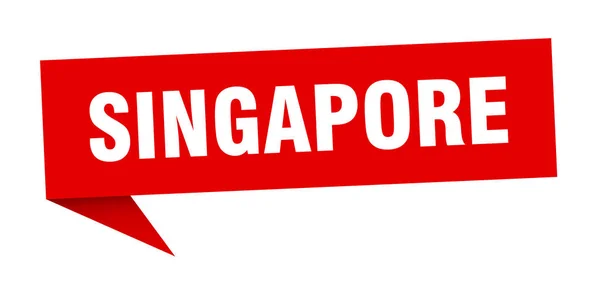 Adesivo de Singapura. Sinal de ponteiro de sinal vermelho Singapura — Vetor de Stock