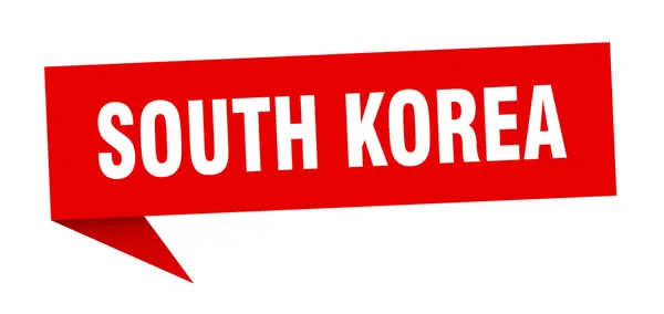 Autocollant Corée du Sud. Panneau de signalisation Corée du Sud rouge — Image vectorielle