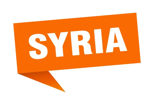 Syria sticker. Orange Syria signpost pointer sign — Stock Vector