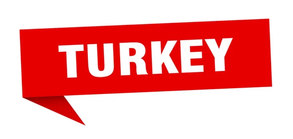 トルコのステッカー。赤いトルコの標識ポインタ記号 — ストックベクタ