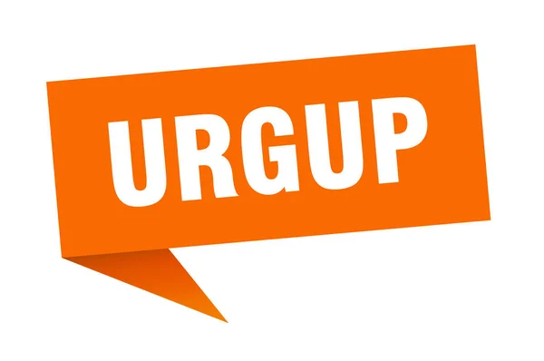 Urgup sticker. Orange Urgup signpost pointer sign — Stock Vector