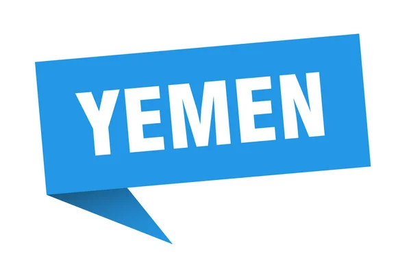 Adesivo Yemen. Indicatore blu Yemen segno puntatore — Vettoriale Stock