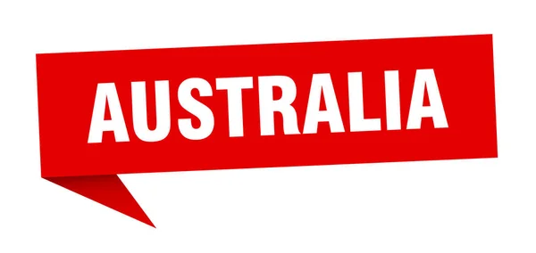 Australia sticker. Red Australia signpost pointer sign — Stock Vector