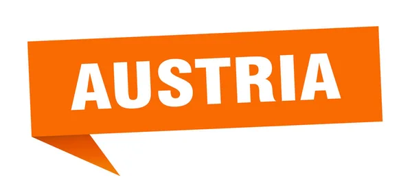 Avusturya çıkartması. Turuncu Avusturya işaret levhası — Stok Vektör