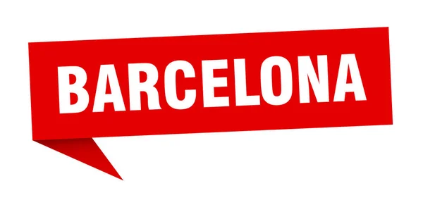 Barcelona sticker. Rode bordwijzer van Barcelona — Stockvector