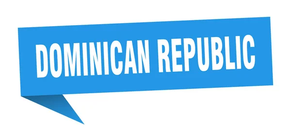 Наклейка Доминиканской Республики. Знак указателя голубой Доминиканской Республики — стоковый вектор
