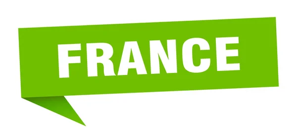 Frankrijk sticker. Groene Frankrijk wegwijzer wegwijzer — Stockvector