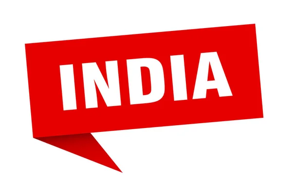 India sticker. Red India signpost pointer sign — ストックベクタ