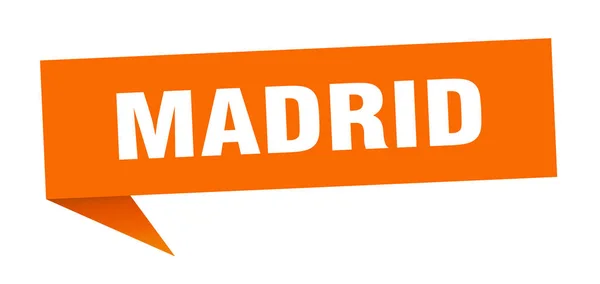 Madrid sticker. Orange Madrid signpost pointer sign — Stock Vector