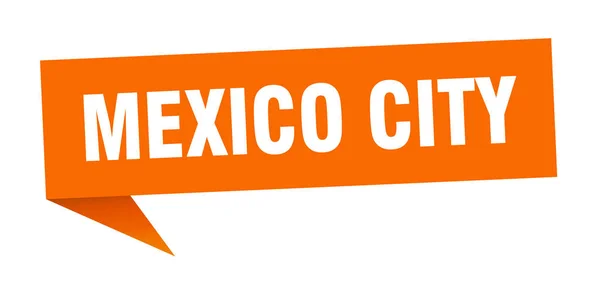 Mexiko-Stadt-Aufkleber. orangefarbenes mexikanisches Wegweiserschild — Stockvektor