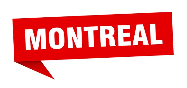 Montreal çıkartması. Kırmızı Montreal işaret levhası — Stok Vektör
