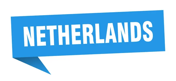 Netherlands sticker. Blue Netherlands signpost pointer sign — Stock Vector