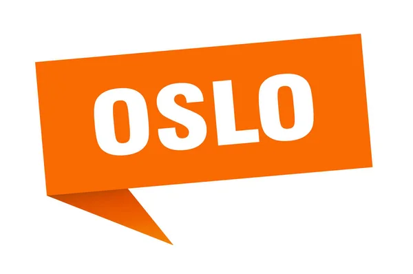 Adesivo Oslo. Indicatore arancione Oslo segno puntatore — Vettoriale Stock
