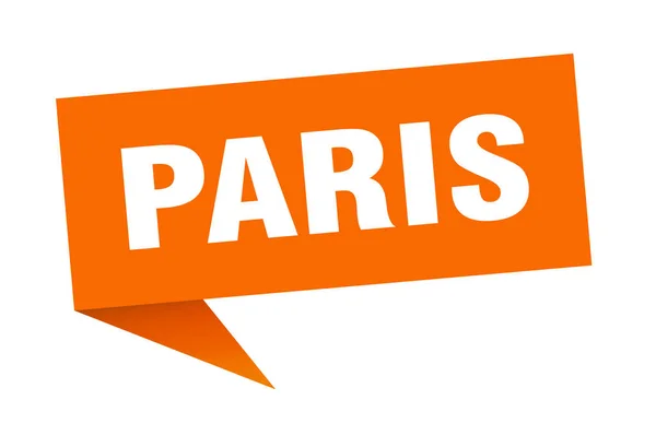 Etiqueta de Paris. Sinal de ponteiro de sinal laranja Paris — Vetor de Stock