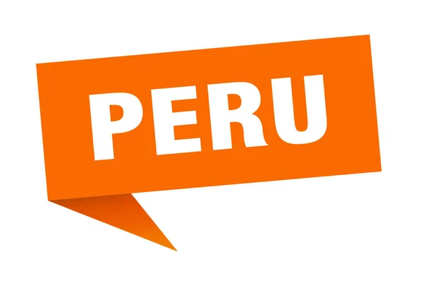Autocollant Pérou. Panneau indicateur Pérou orange signe — Image vectorielle