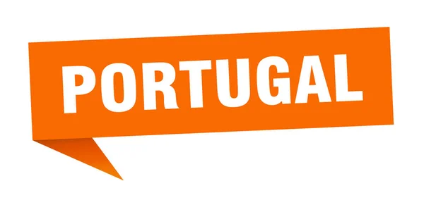 Pegatina de Portugal. Señal de apuntador naranja Portugal — Archivo Imágenes Vectoriales